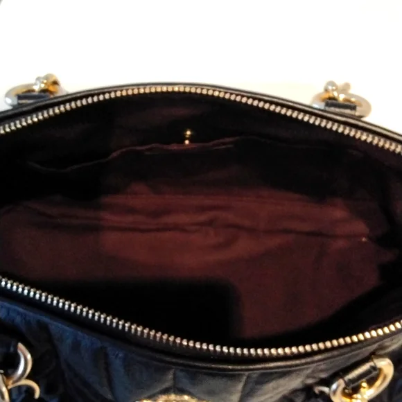 COACH Quilted Ally Satchel in black, large - Picture 7 of 9